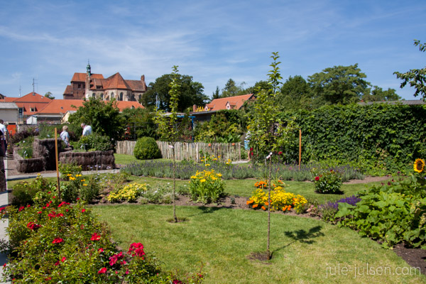 Dombezirk in Havelberg mit Gartenflaechen der BUGA davor Dombezirk in Havelberg mit Gartenflaechen der BUGA davor
