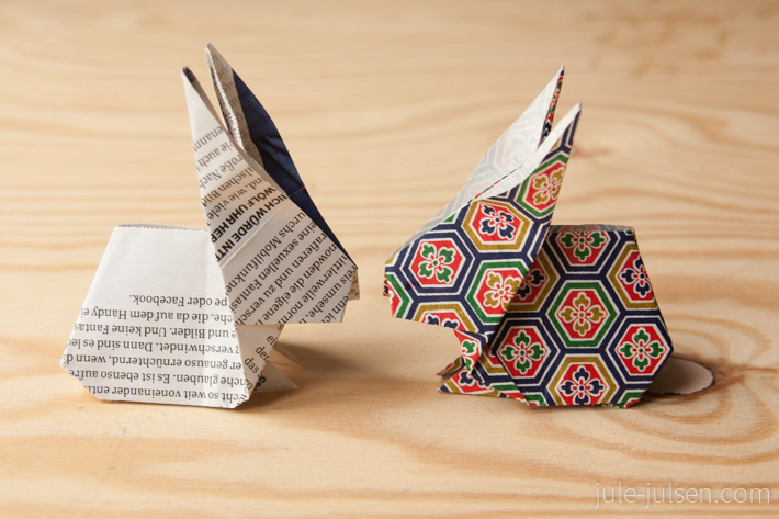 Origamihasen aus Zeitungspapier Origamihasen aus Zeitungspapier