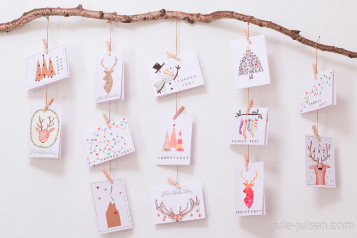 Uebersicht verschiedener selbst gemachter DIY Weihnachtskarten Uebersicht verschiedener selbst gemachter DIY Weihnachtskarten