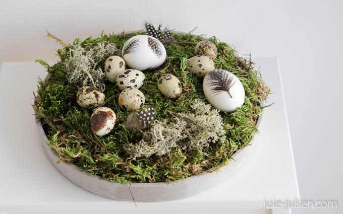 diy Osterdeko: Nest aus Moos, Wachteleiern, Huehnereiern, Flechten und Federn diy Osterdeko: Nest aus Moos, Wachteleiern, Huehnereiern, Flechten und Federn