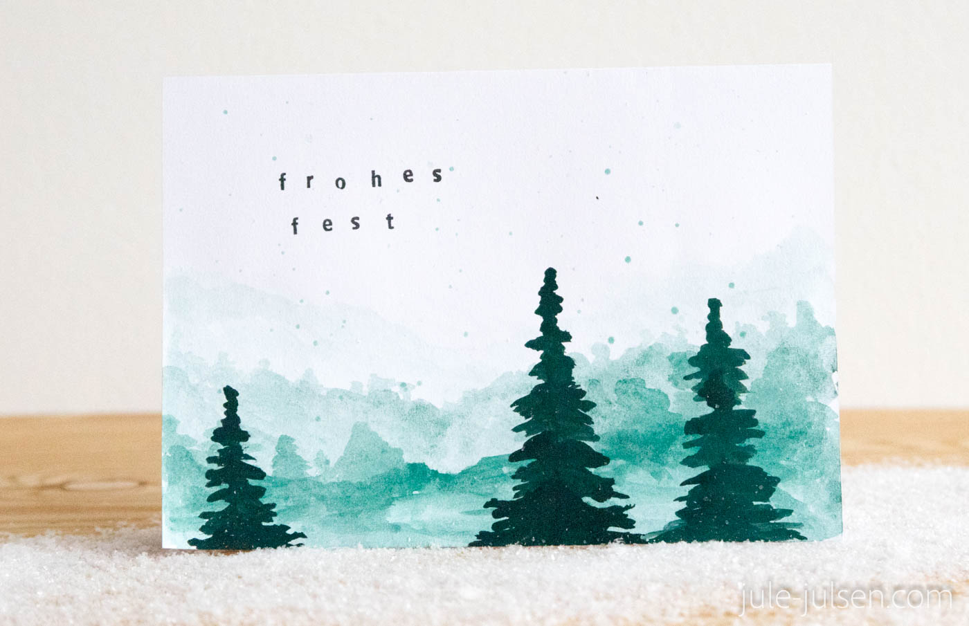 diy Weihnachtskarte: winterliche Landschaft in Aquarell diy Weihnachtskarte: winterliche Landschaft in Aquarell