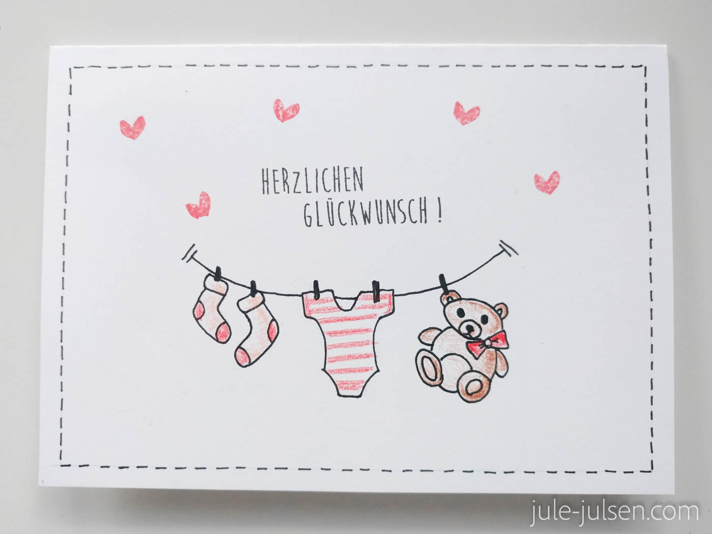 einfache diy Karte zur Geburt einfache diy Karte zur Geburt